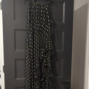 Betsy & Adam Black Dress with Gold Accents